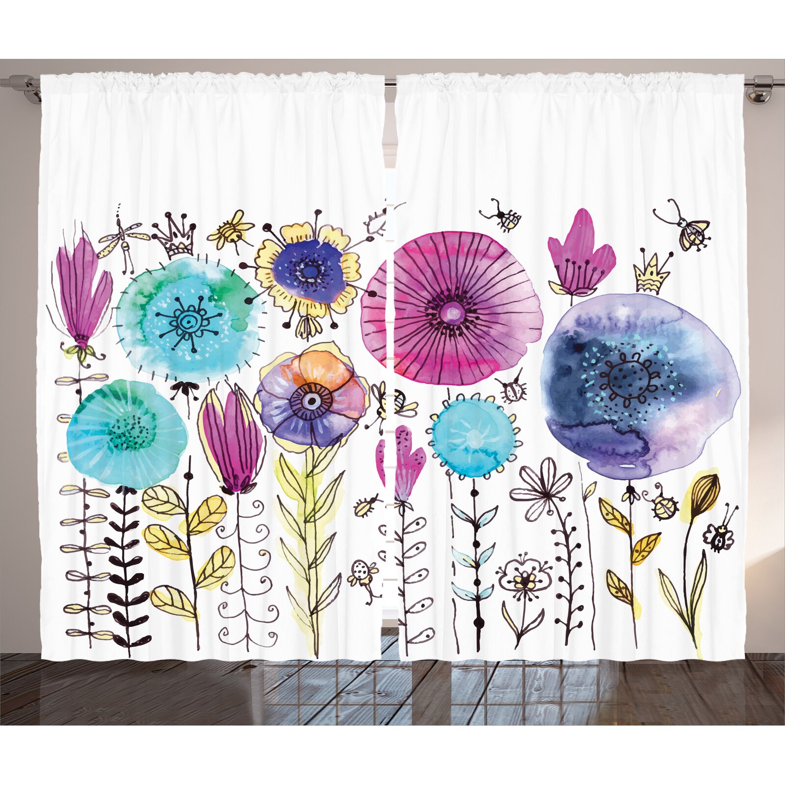 Harriet Bee Brycen Polyester Semi-Sheer Curtain Pair